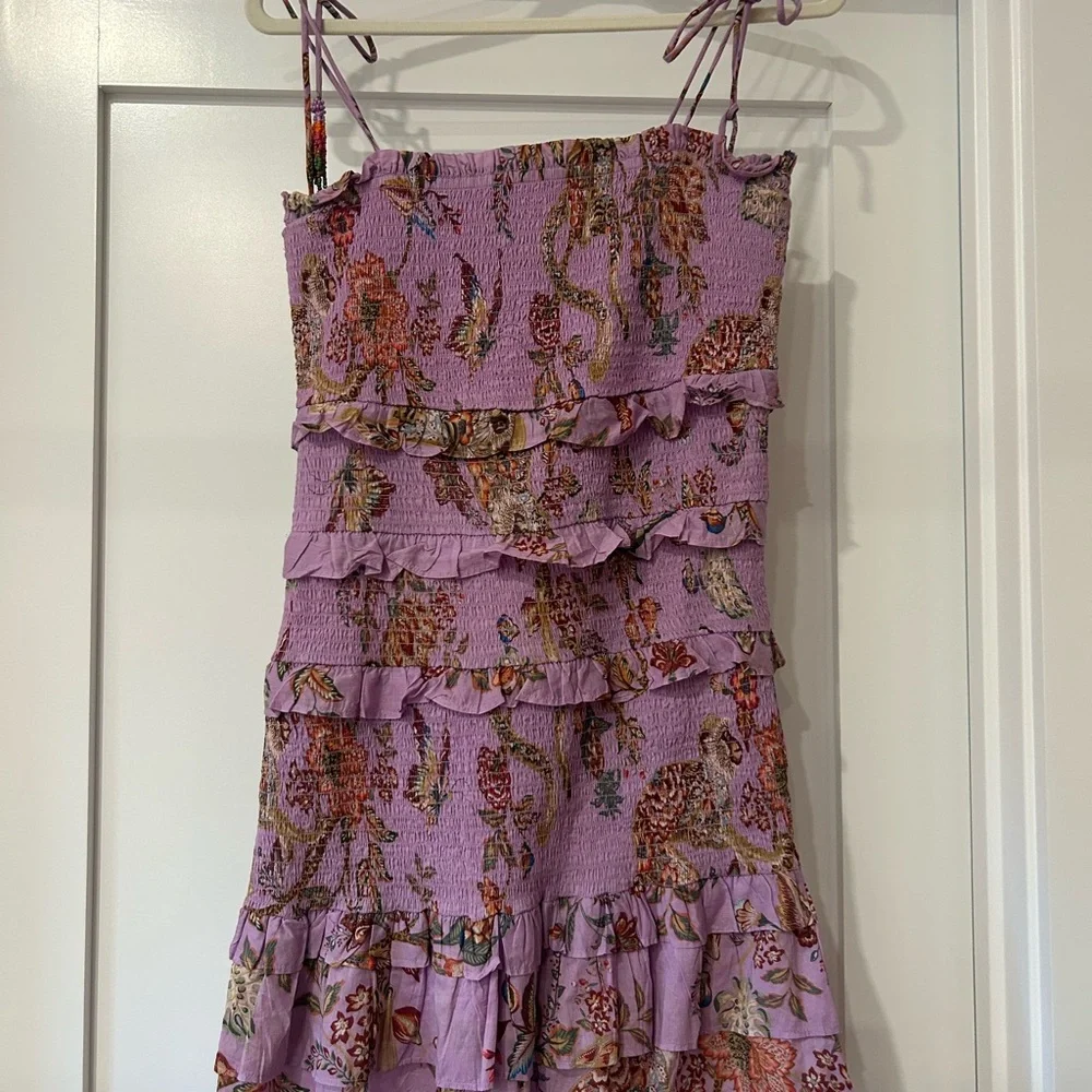 Farm Rio Mini Ruffle Dress in Purple - Picture 1 of 3